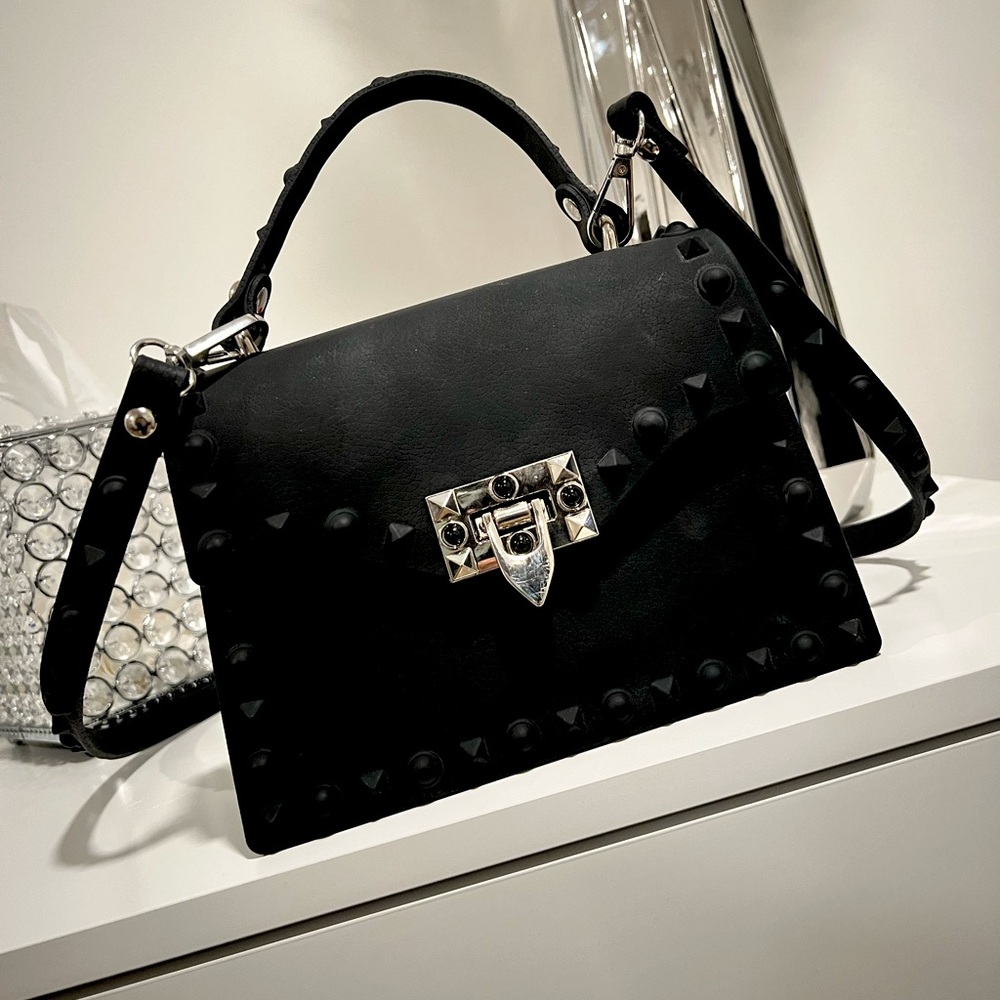 Black studded purse